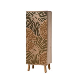 Hanah Home S 929 Zapatero de Aglomerado Melamina 50x135x38cm con Patas y Tiradores de Madera Maciza